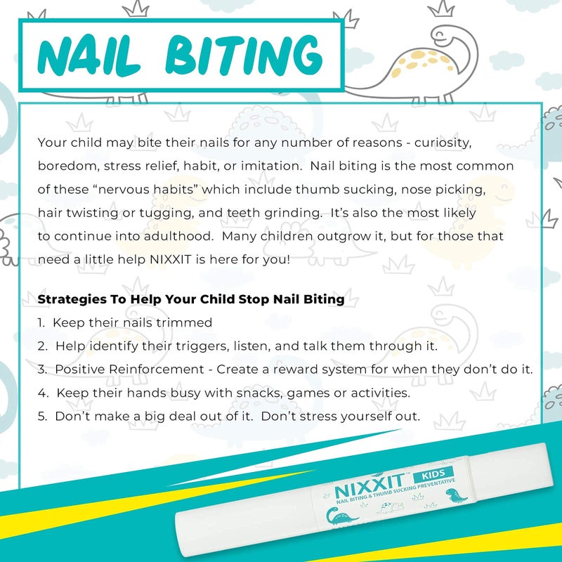 NIXXIT Nail Biting Treatment for Kids - Stop Thumb Sucking for Kids, Toddlers, Children - No Bite Nail Polish Pen - Non Glossy - Bitter Taste - Safe & Effective Solution - Paraben Free - (2 - Pack) - Image 4